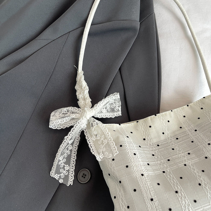 Wholesale Niche polka dot bag, stylish and versatile, single shoulder armpit bag, lightweight and simple bucket bag