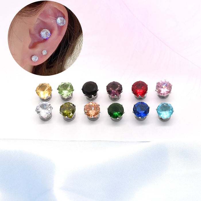 Wholesale Simple Mini Colorful Zircon Stainless Steel Ear Clip JDC-ES-ShuangN001