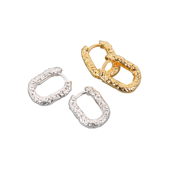 Wholesale Niche oval circle texture earrings, earrings, temperament earrings