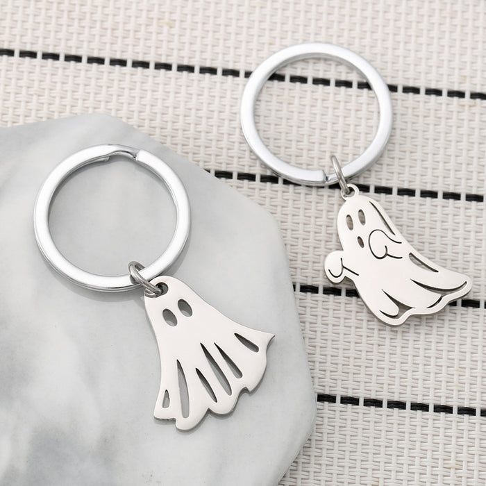 Wholesale Ghost Stainless Steel Keychain Halloween Keychain Couple Backpack Pendant