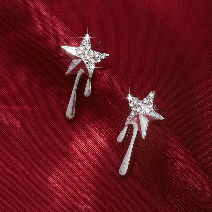 Wholesale New niche design heart-shaped lava star earrings with personalized temperament and high-end feel