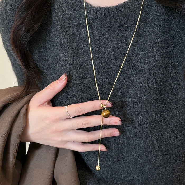 Wholesale Cute plush animal necklace, women's autumn and winter long style hanging neck sweater chain, sweatshirt chain