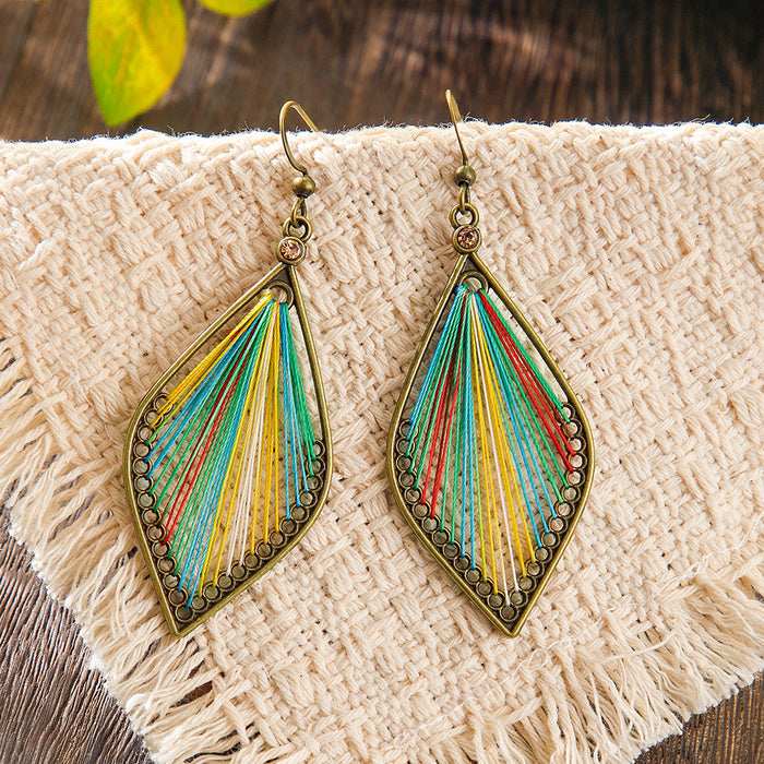 Wholesale 2pcs Bohemian ethnic style colorful large earrings
