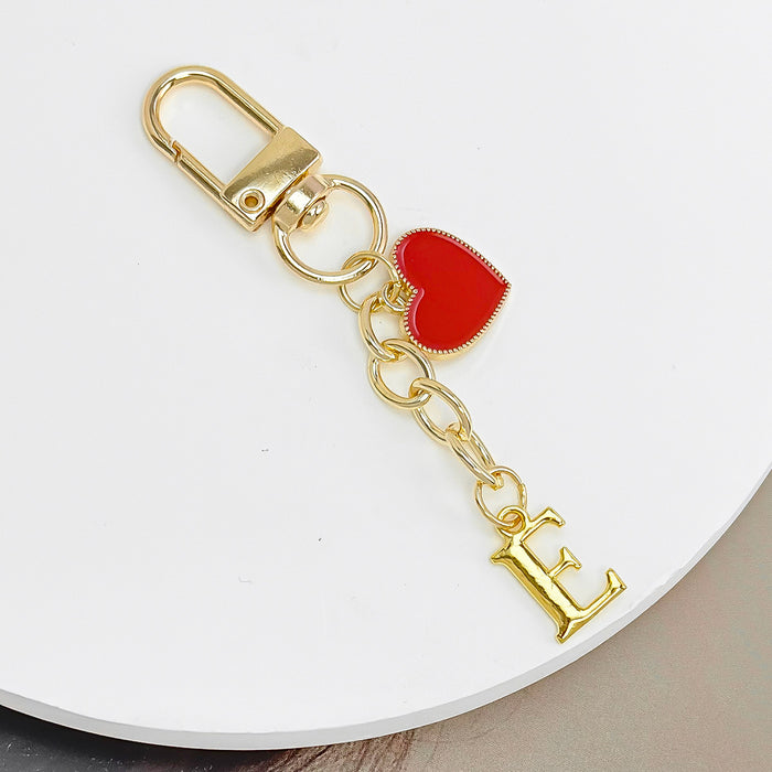 Wholesale 26-letter heart pendant Valentine's Day keychain
