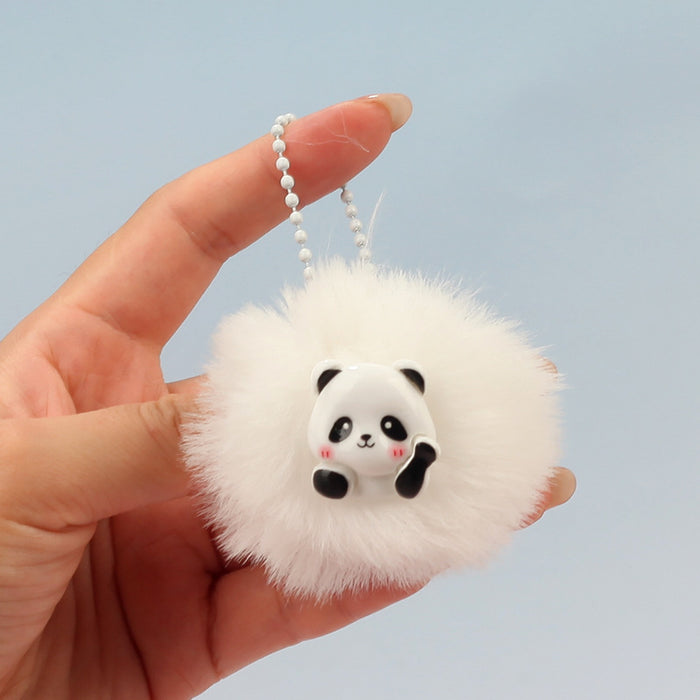 Wholesale Trendy Panda Plush Keychain Charm Cotton Filled Backpack Pendant Keyring Gift