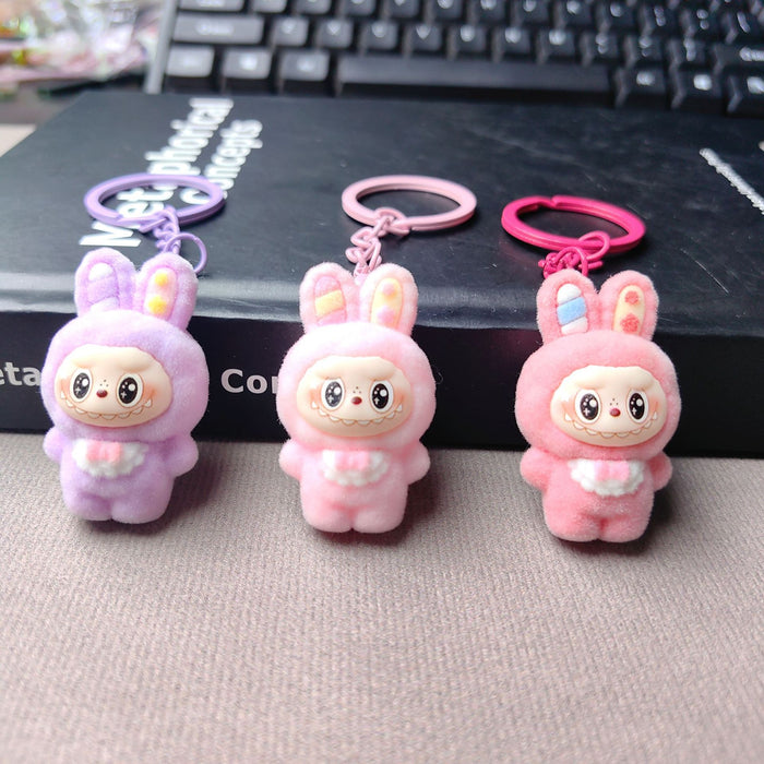 Wholesale Flocked  Keychain Pendant  Cute Doll DIY Accessories Mobile Phone Pendant