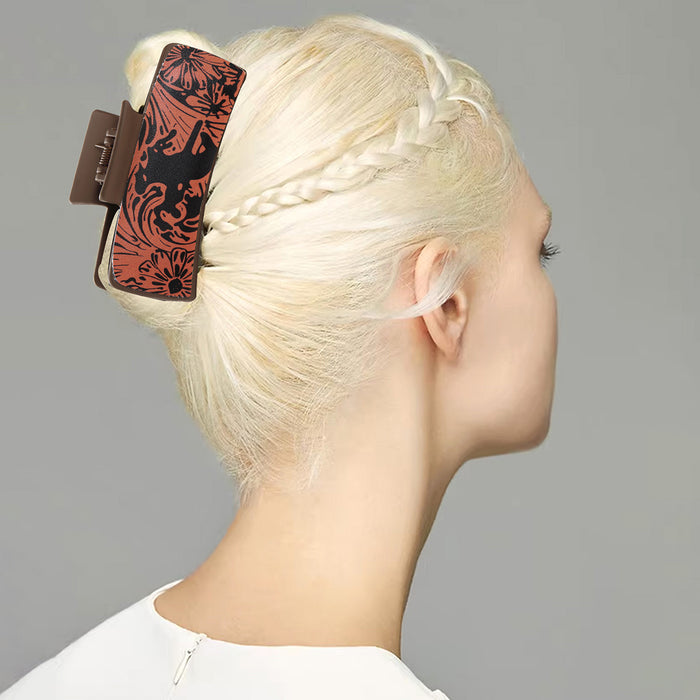 Wholesale multi-color red and black vortex flower square Hair Clips