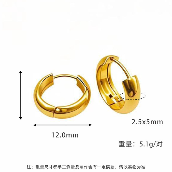 Wholesale Plain ring earrings with a light luxury and high-end feel, non fading titanium steel earrings and jewelry