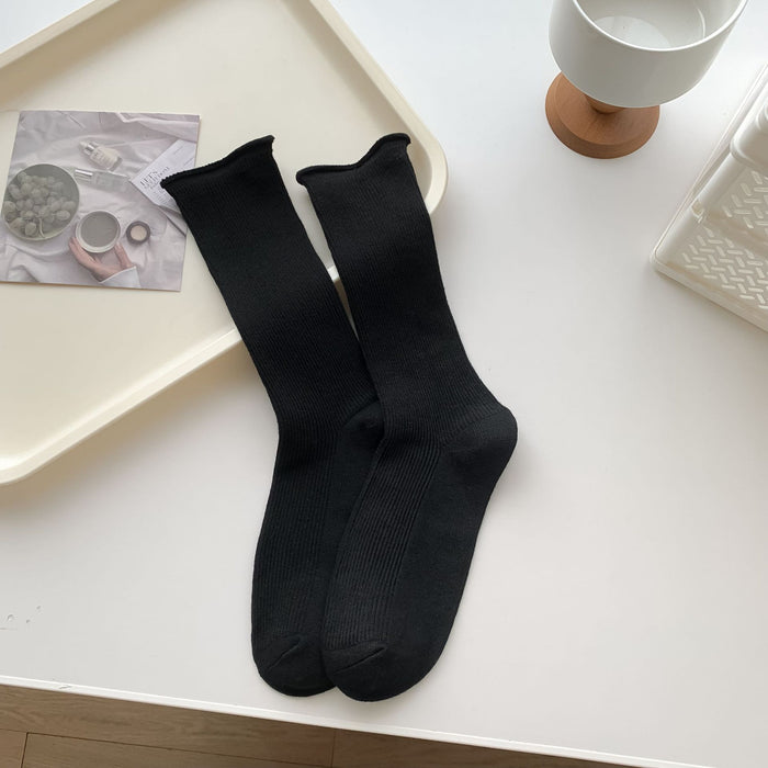 Wholesale Curled edge socks, mid tube socks, long tube socks, stacked socks