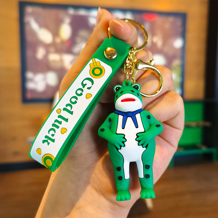 Wholesale Rubber Cartoon Doll Frog Keychain JDC-KC-Tingm182