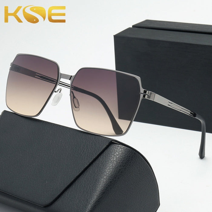 Wholesale New Sunglasses Metal Steel Leather Glasses Hollow High Definition Sunglasses