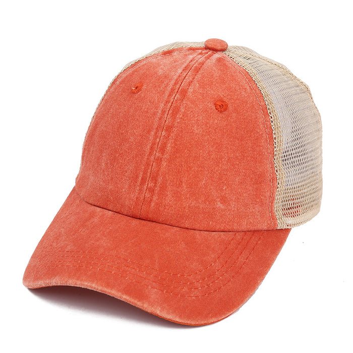 Wholesale  spring and summer washed mesh baseball cap breathable casual mesh cap