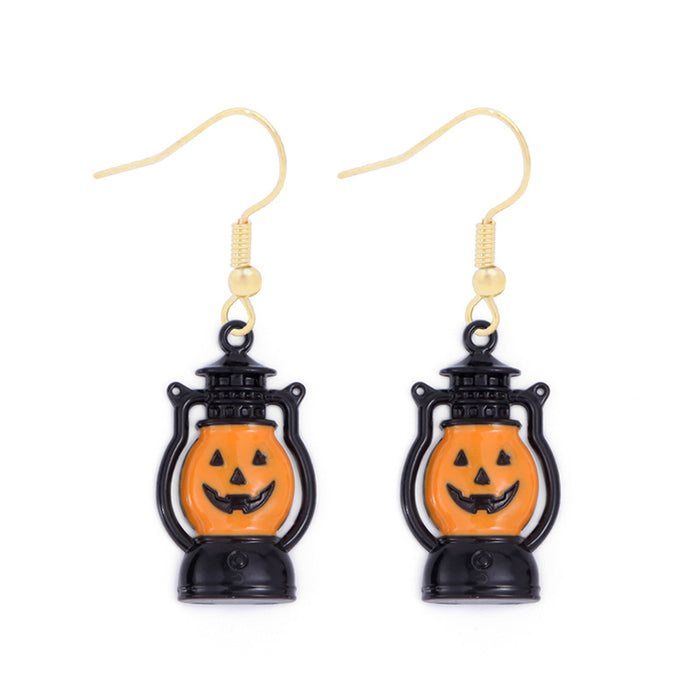 Wholesale Halloween Series Skull Pumpkin Zinc Alloy Earrings JDC-ES-BinL008