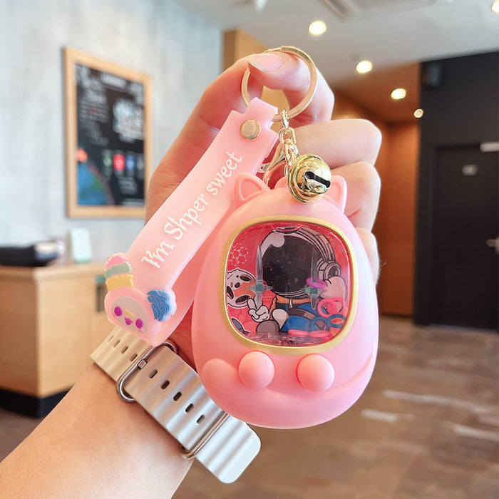 Wholesale Creative decompression game water machine key chain cartoon cute toy student bag pendant