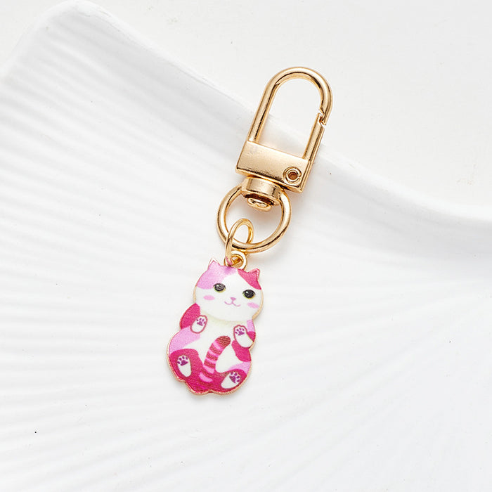 Wholesale Cute Alloy Cat Pendant Mini Car Keychain Zipper Decoration Pendant