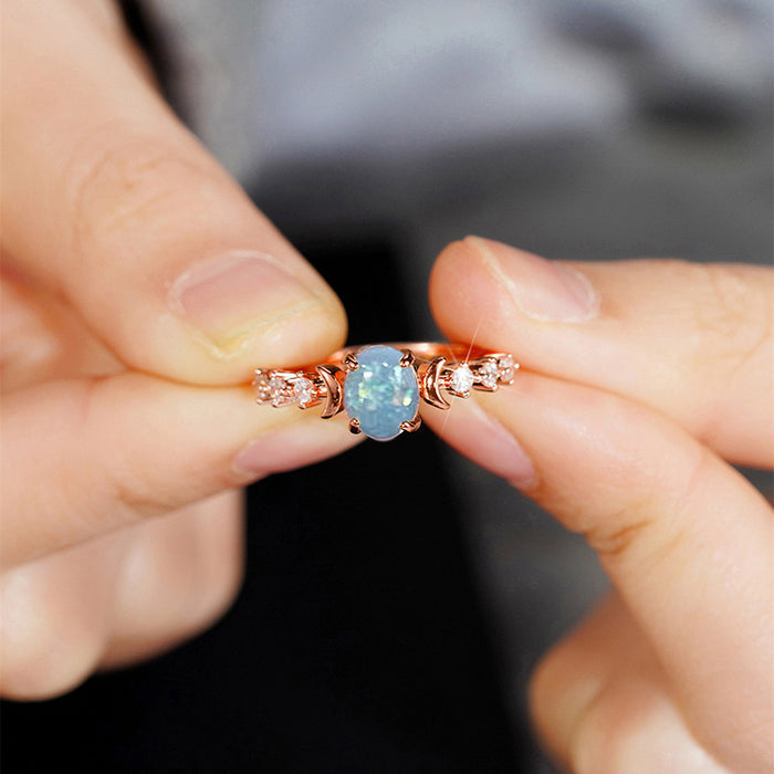 Wholesale Vintage oval ring moon ring