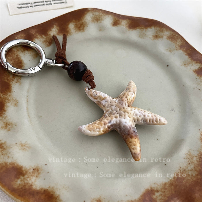 Wholesale Starfish Key Chain Bag Pendant Woven Flower Ball Decorative Accessories