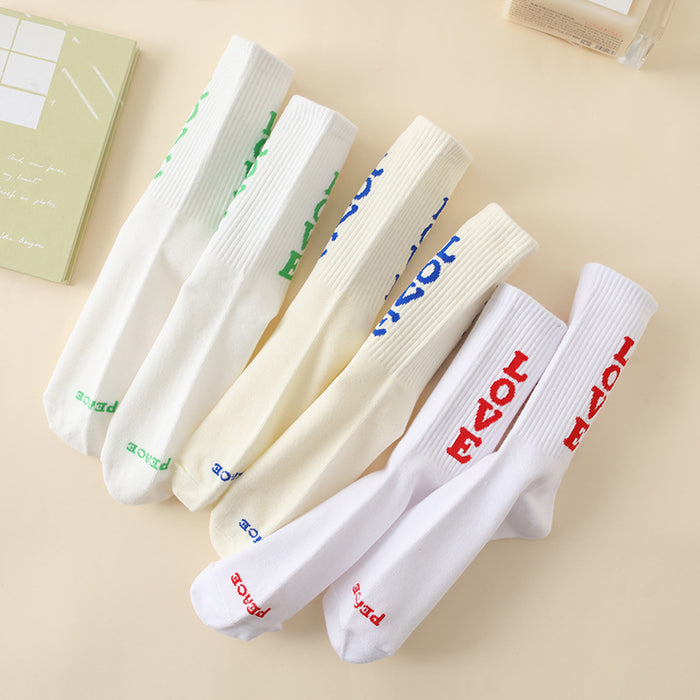 Wholesale Niche Men's Medium Socks, Alphabet Skateboarding Socks, Sports Long Socks, Women's Socks