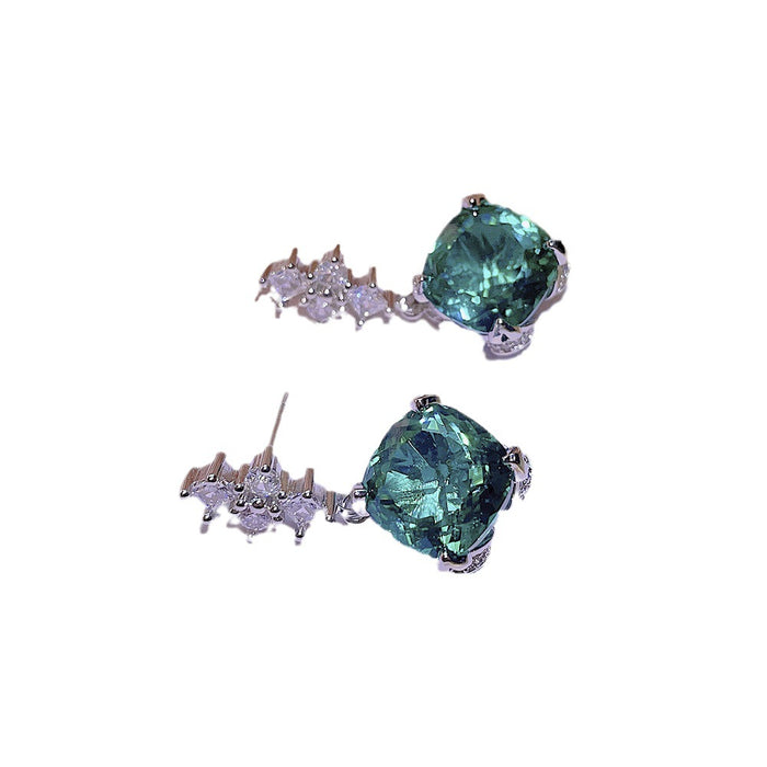 Wholesale Square Rhinestone Ring Necklace Earrings JDC-NE-KangZhiyin002