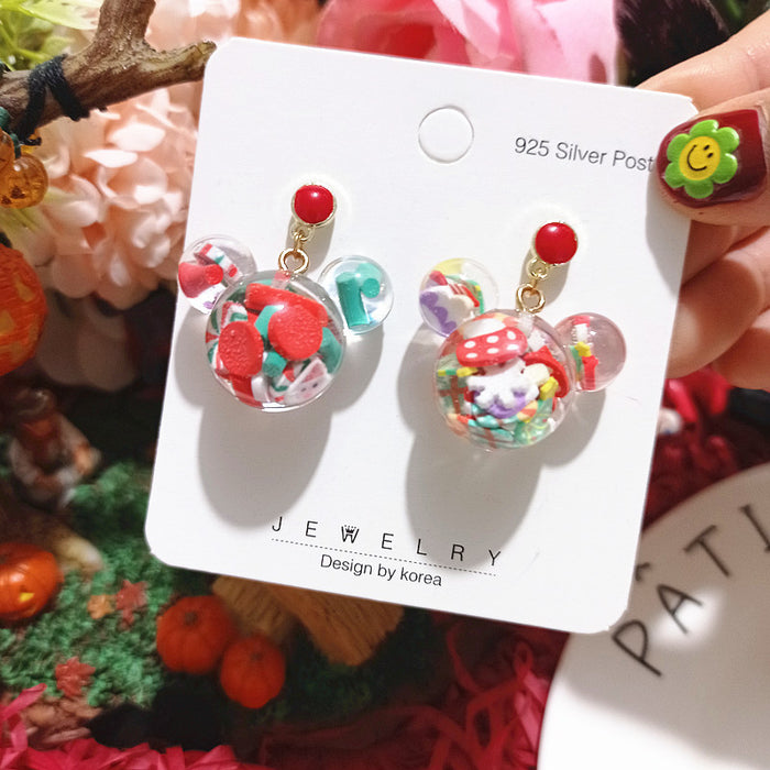 Wholesale Christmas Resin Cartoon Earrings JDC-ES-Xingj033