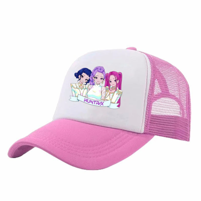 Wholesale KPOP Adjustable Casual Cartoon Print Mesh Baseball Cap