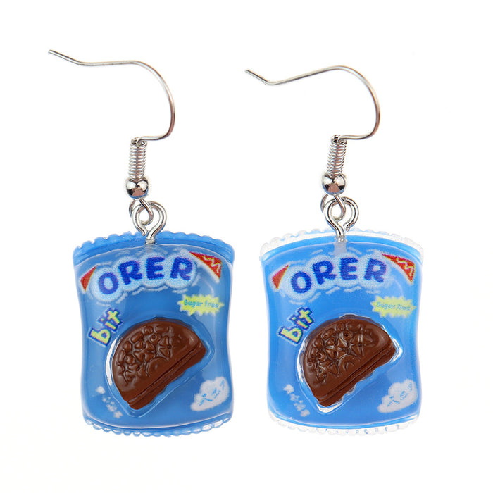 Wholesale Simulation Food Play Cookie Earrings JDC-NS-NiQing012