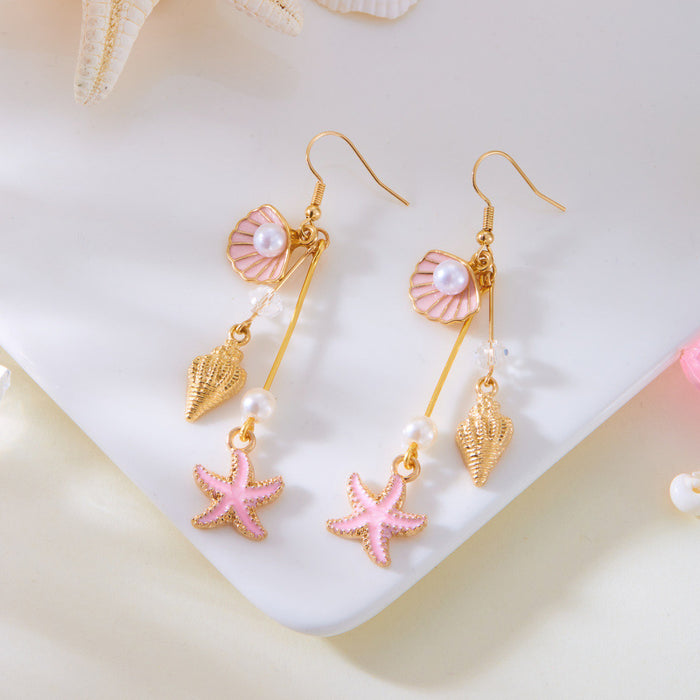 Wholesale Seastar earrings with a niche design and vacation style earrings