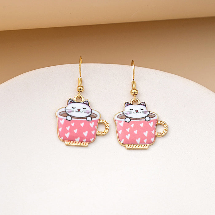 Wholesale Cute Kitten Animal Acrylic Earrings JDC-ES-MDD101