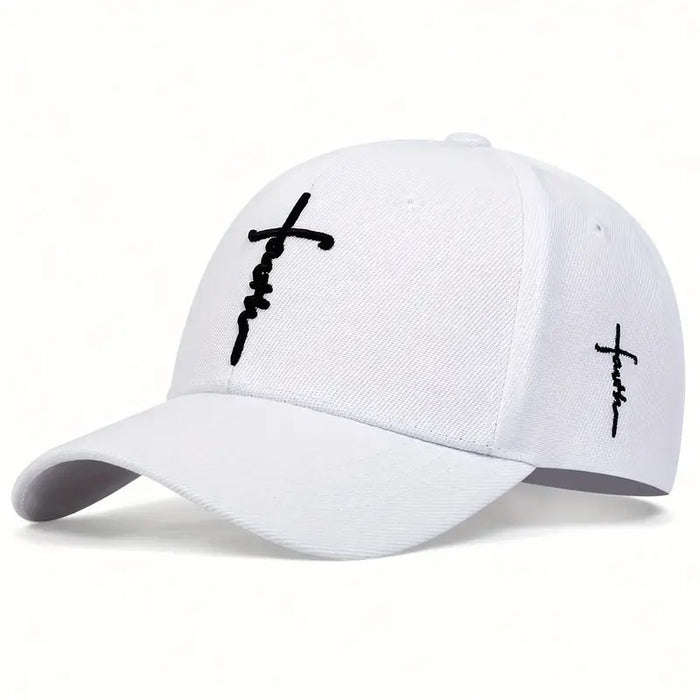 Wholesale TEMU Popular Hat Embroidery Faith Cross Imitation Wool Blue Baseball Cap for Men and Women Outdoor Sun Protection Duckbill Cap JDC-FH-TQ006