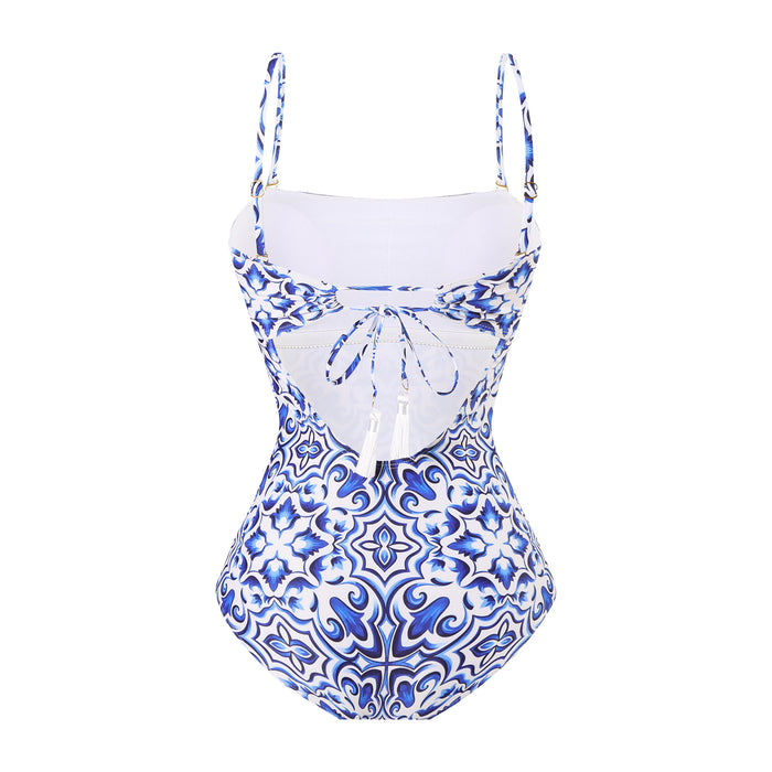 Wholesale Jumpsuit women sexy print two-piece set tight backless camisole swimsuit women