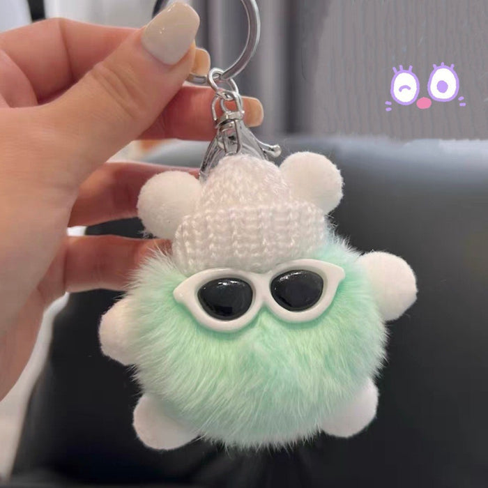 Wholesale Cute bag ornaments Rex rabbit fur small bristle plush doll small bristle car keychain mobile phone pendant