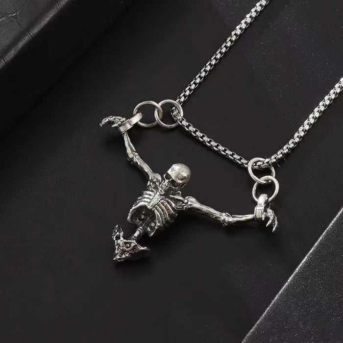 Wholesale Alloy Halloween Punk Skull Necklace JDC-NE-GangM002