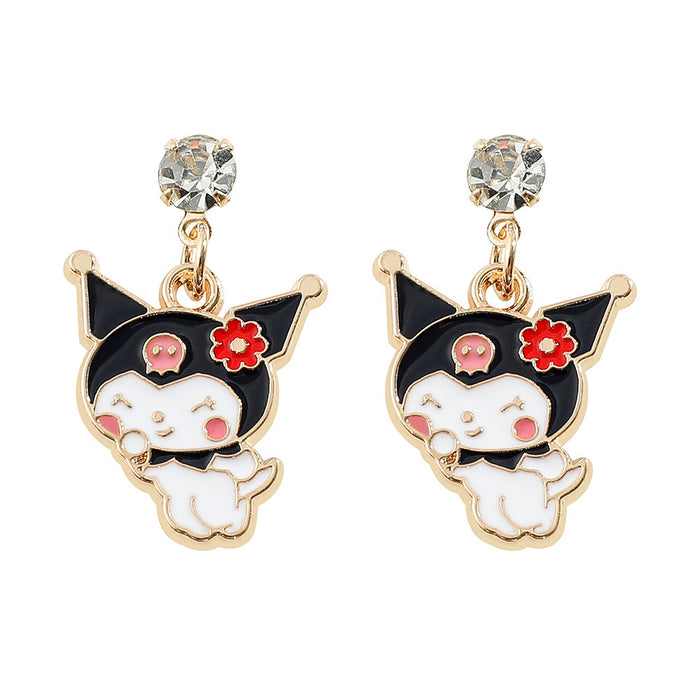 Wholesale Cartoon Cute Alloy Oil Drop Earrings JDC-ES-ShaoH009