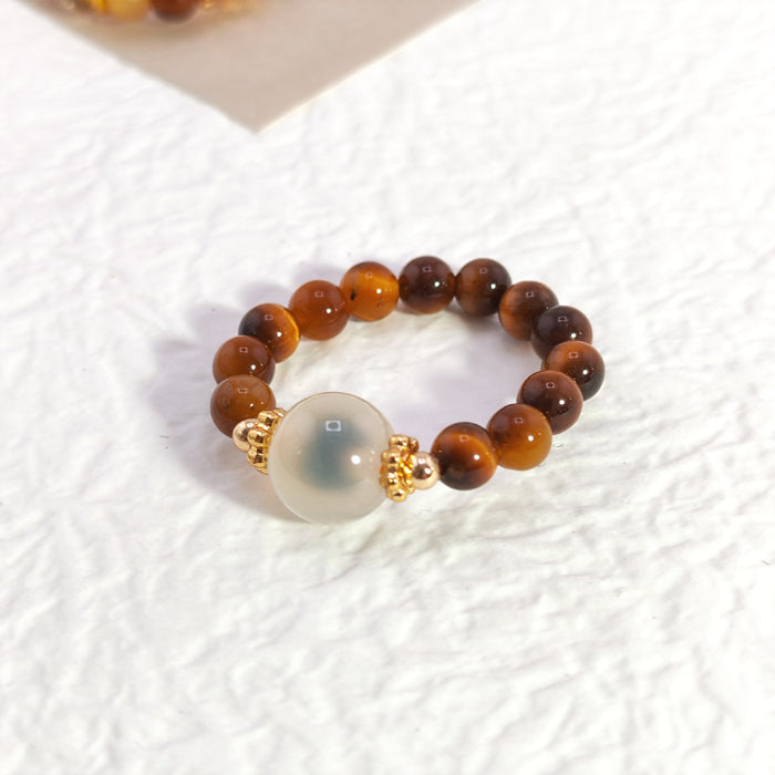 Wholesale beaded ring yellow pagoda crystal citrine