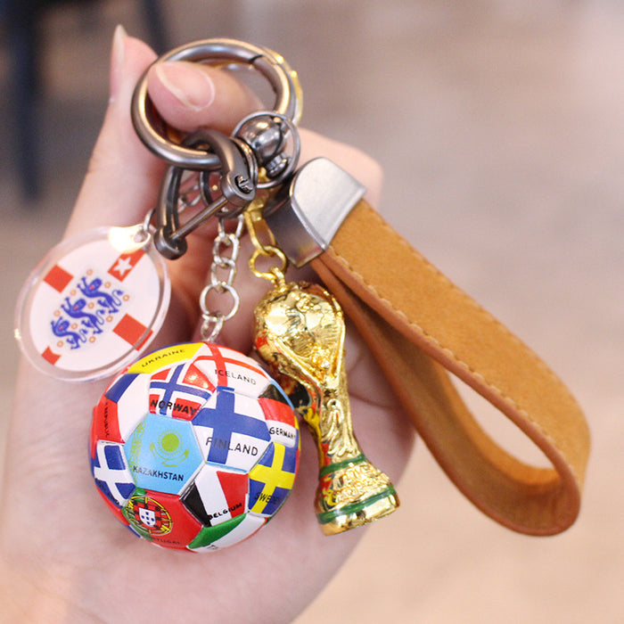Wholesale Football Acrylic Car Keychain Pendant Gift for Fans