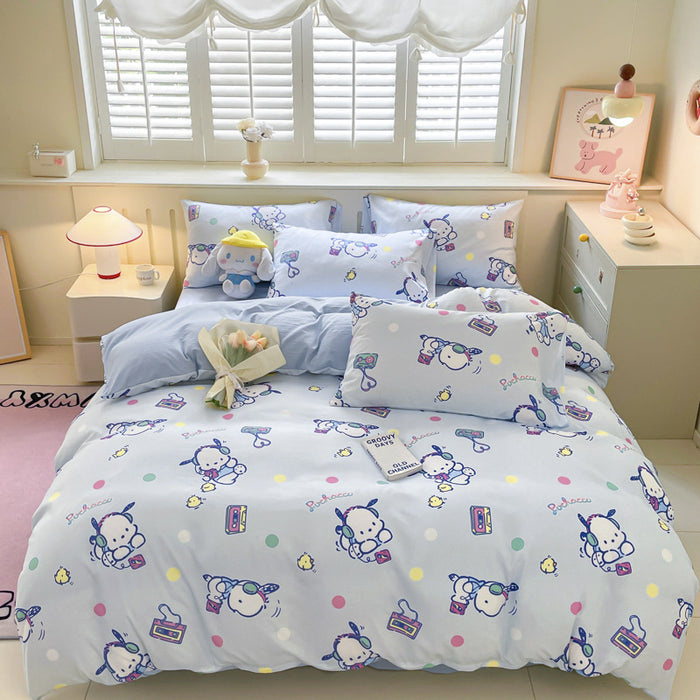 Wholesale A-level Cloud Washed Cotton Cute Cartoon Girl Heart Dormitory Bed Sheets JDC-SEE-AiErMei004