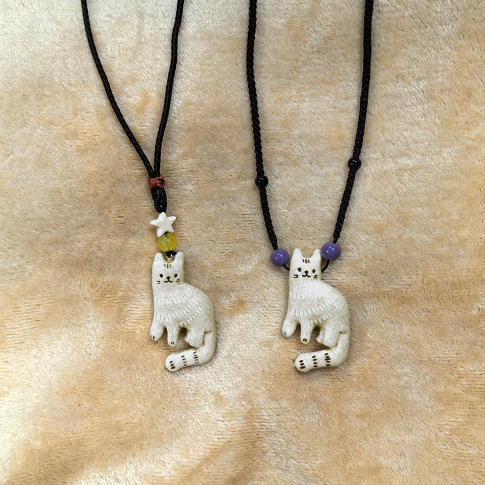 Wholesale Autumn and winter vintage necklace niche design sweater chain brown hand woven rope collarbone chain