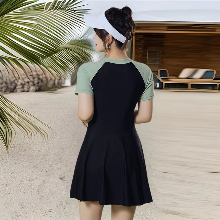 Wholesale New swimsuit one-piece conservative hot spring skirt style swimsuit