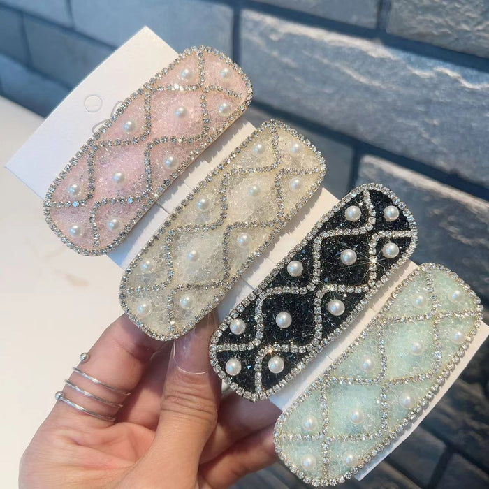 Wholesale Pearl Rhinestone Hairpin Side Clip Bangs Clip Back Head