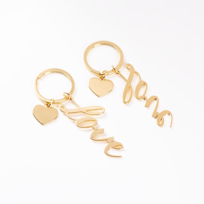 Wholesale Love Personalized Couple Keychain Love Gift Stainless Steel Keychain Couple Pendant