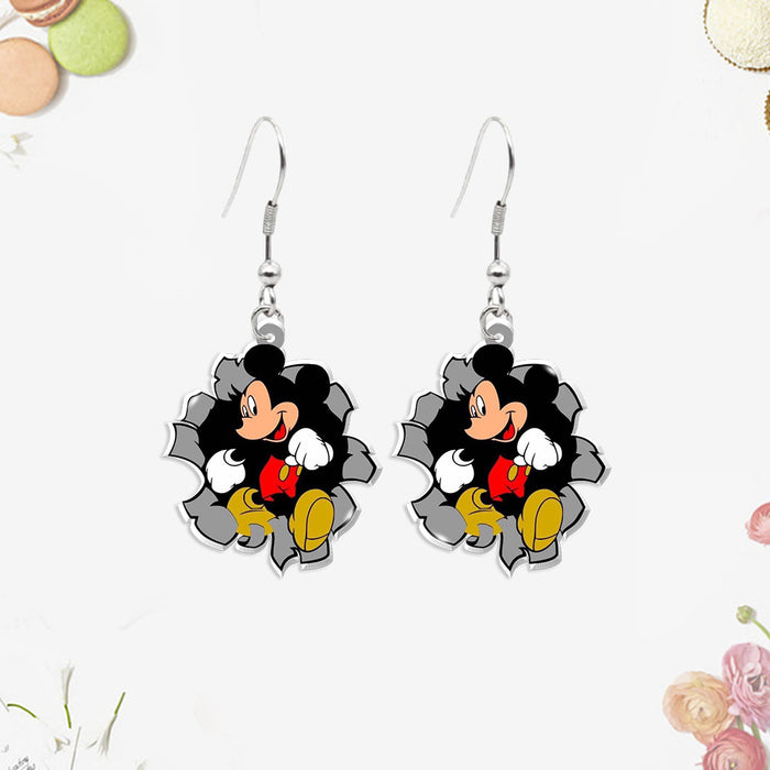 Wholesale  party creative earrings cute asymmetrical acrylic heat shrinkable earrings