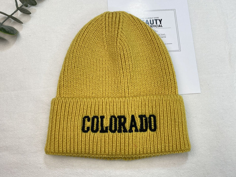 Wholesale White woolen hat, versatile letter knitted hat for students, warm and cold hat for men