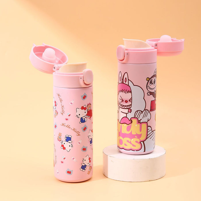Wholesale Cartoon Thermos Cup Large Capacity Buckle Cup Cartoon Stainless Steel Pea Cup