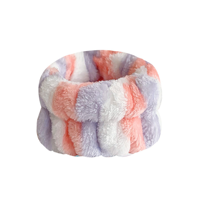 Wholesale Solid Color Plush Wristband Women' s Face Wash Wrist Waterproof Headb Flannel Sweat Wipe Bracelet