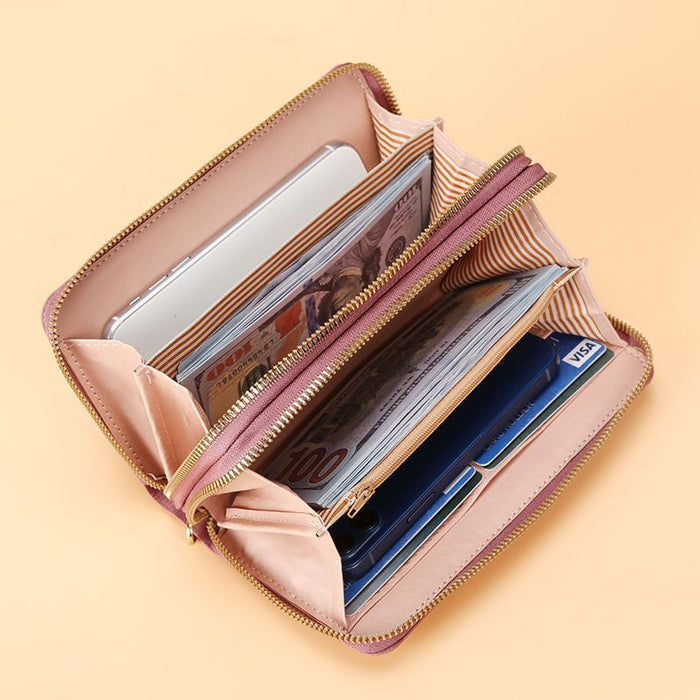Wholesale PU Long Wallet with Sequins Fresh Sweet Style Everyday Use Gift MOQ≥3