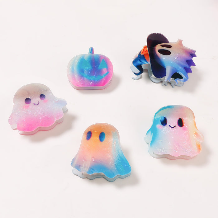 Wholesale Trendy Ghost Pumpkin Gradient Hair Claw Clip PVC Cute Hair Accessory Boutique Gift