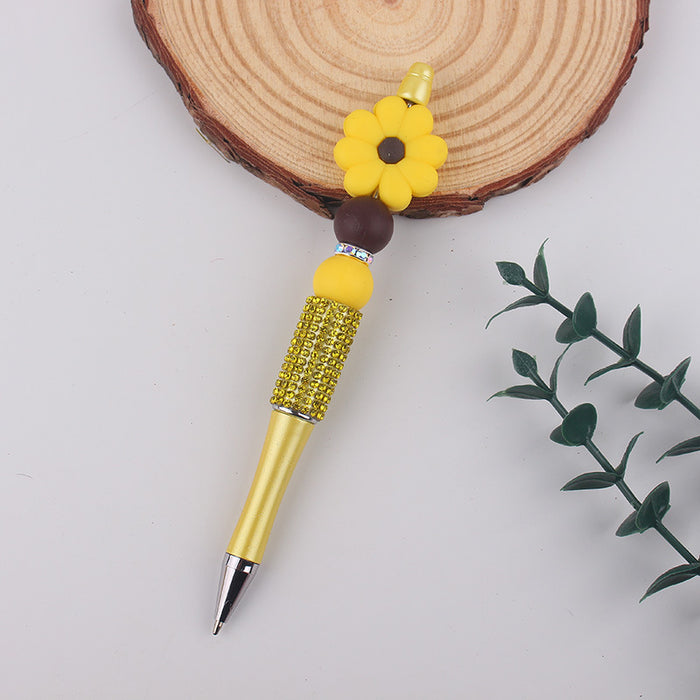 Wholesale Begonia  Silicone Beaded Pen Colorful Plastic Multifunctional Ballpoint Pen Gel Pen