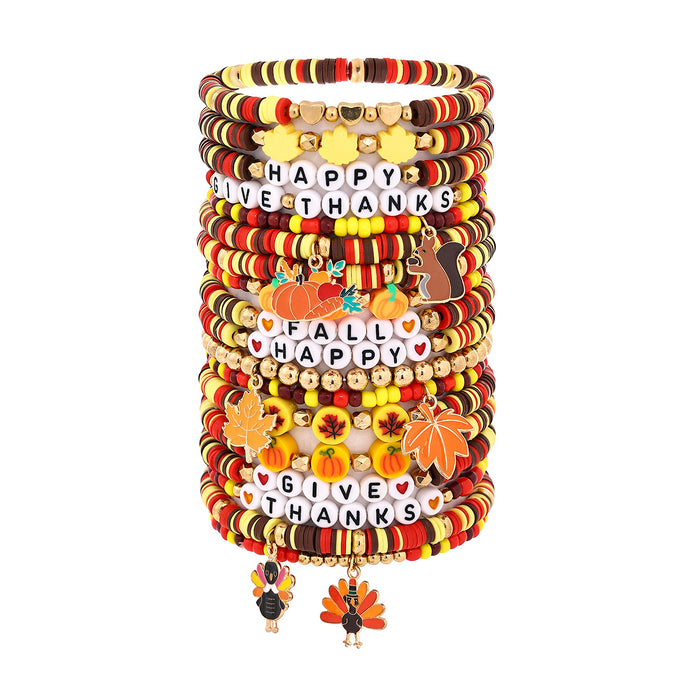 Wholesale Thanksgiving-themed polymer clay bracelet