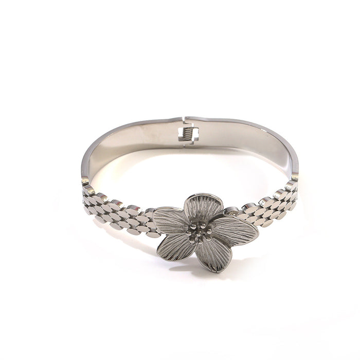 Wholesale Popular stainless steel flower bracelet, high-end stainless steel petal bracelet wholesale