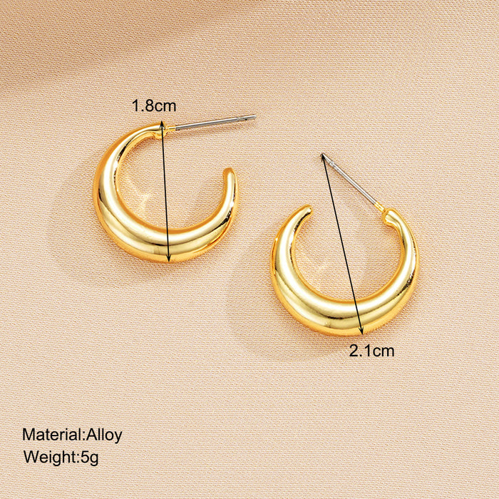 Wholesale Exaggerated hollow ear loops with geometric C-shaped ear clips